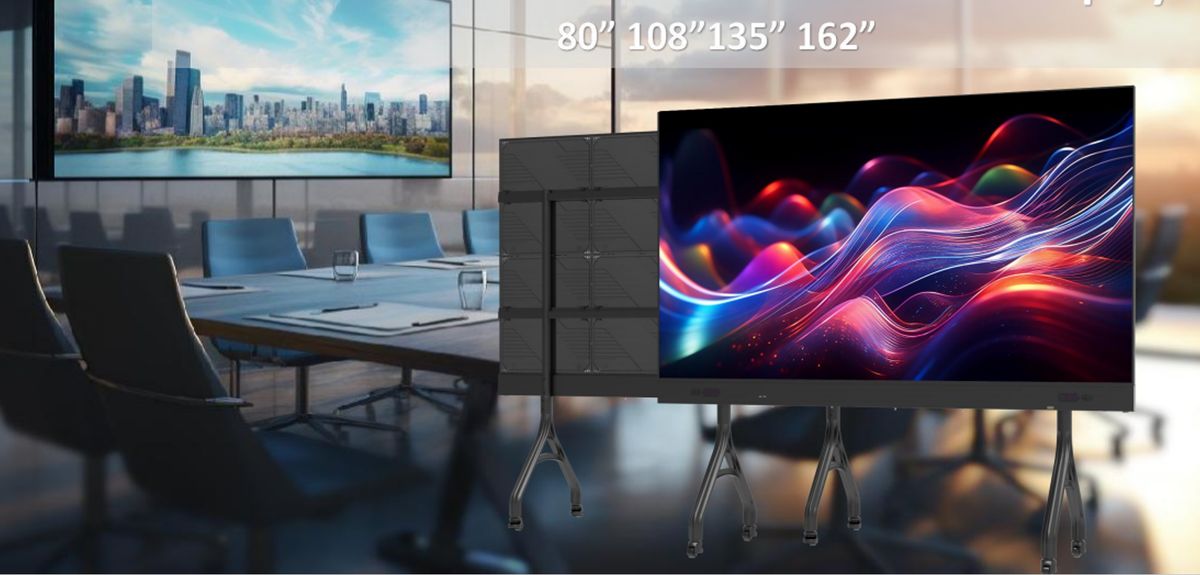 COB all-in-one LED display in a meeting room, 80 to 162 inch