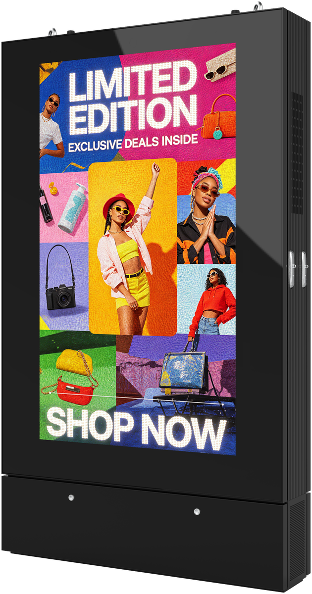 StreetMaster modular smart DOOH display showing a retail campaign